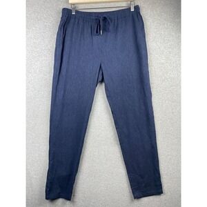 Pendleton Pants Women Medium Blue Washed Linen TH213 Garment Dyed Drawstring NWT